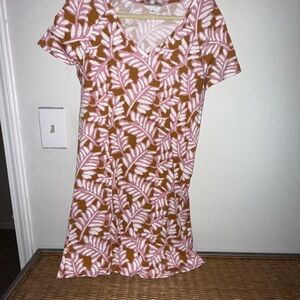 Nine West Pink and Brown Patterned Mini Dress